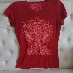 Women's Red Graphic Tee